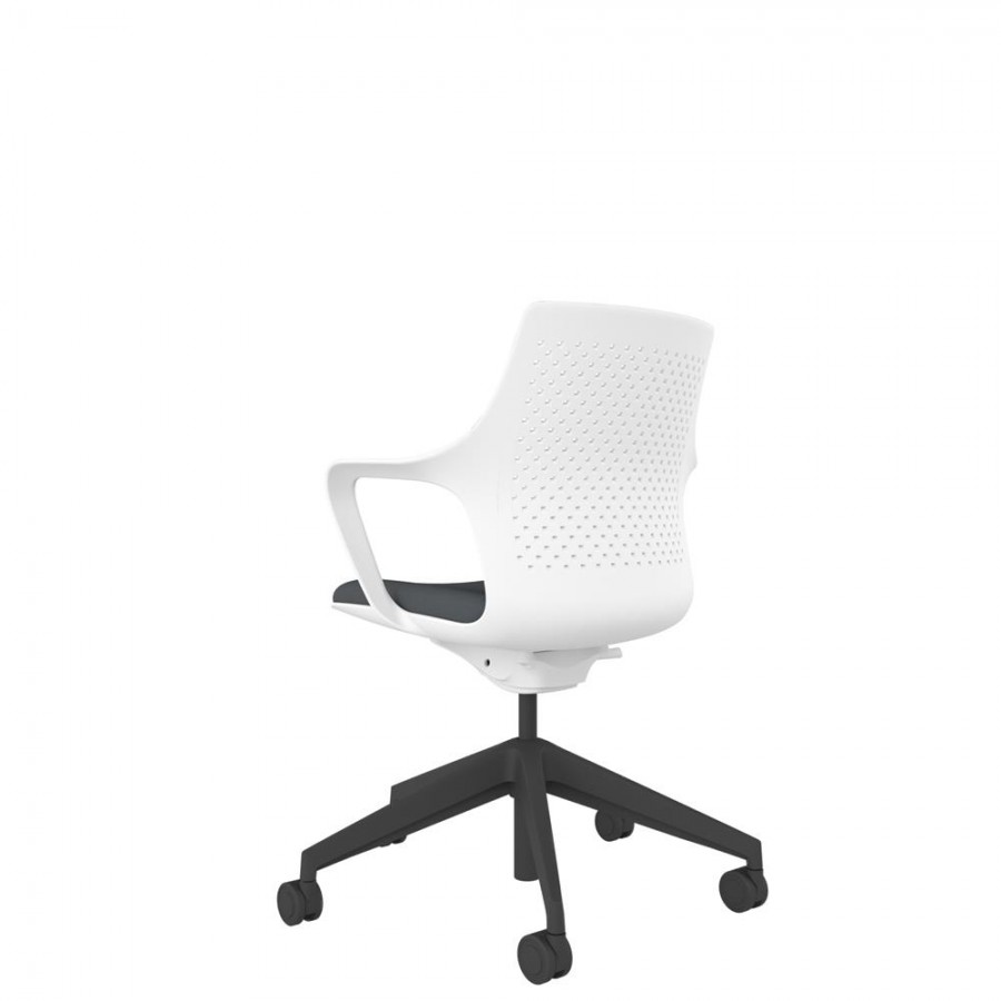 White Perforated Shell With Black Swivel Base